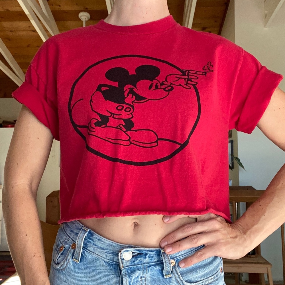 90’s Mickey Mouse cropped T Shirt - S/M